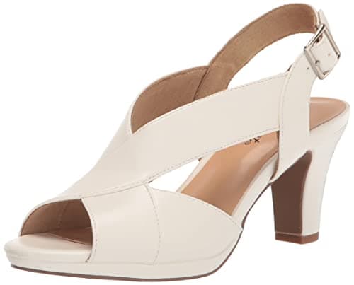 Easy Street Women's Christy Peep Toe Slingback Heeled Sandal with Adjustable Buckle