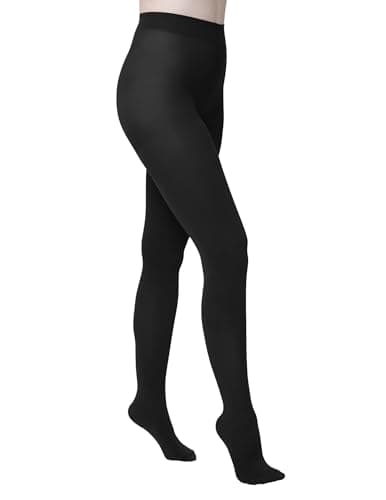 HUE Women’s Super Opaque Tights with Control Top, Pantyhose, Black, 4