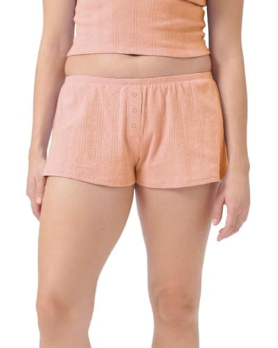 florence by millsWomensCozy Crush Sweet Pointelle Sleep ShortSoft PeachX-Large