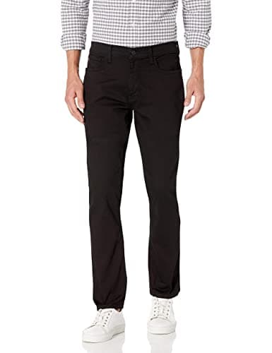 Tommy Hilfiger mens Straight Fit Stretch Jeans, Black, 30W x 32L US