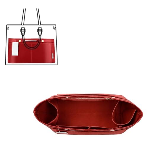 ZTUJO Purse Organizer Insert For Handbag & Tote Shaper,Tote Bag Organizer Insert For Speedy Neverful, 6 Sizes(X-Large,Silky Red)