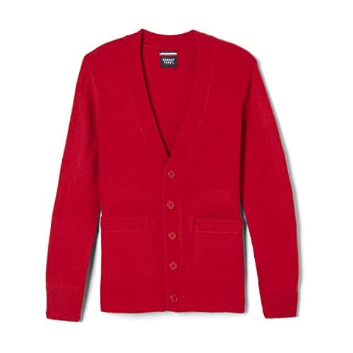 French Toast Boys' Anti-Pill V-Neck Cardigan Sweater, Red, XL (14/16)