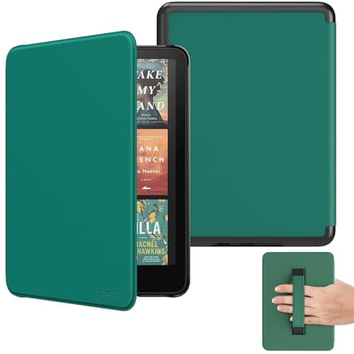 MoKo Case for All-new 7" Kindle Paperwhite(12th Gen 2024) and Kindle Colorsoft Signature Edition 2024, Lightweight Shell Cover with Hand Strap Auto Wake/Sleep for Kindle Paperwhite 2024, Jade Green
