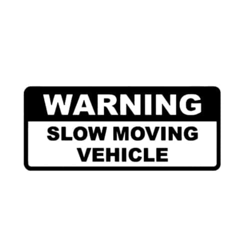 OTGETN 2PCS Warning Slow Moving Vehicle Vinyl Decal - 7.9"x3.3" Car Sticker for Bumper, Rear Windshield, Tractors, Trucks, Trailers | #AZ06 (Black)
