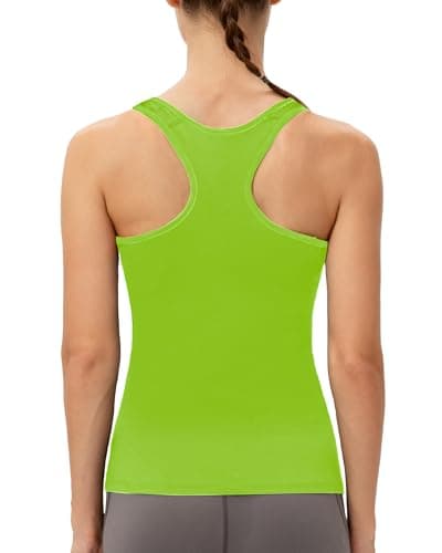 SPVISE Womens Racerback Workout Tank Tops Slim Fit Sleeveless Gym Shirts Breathable Soft Yoga T-Sshirt Sports Compression Top Chartreuse