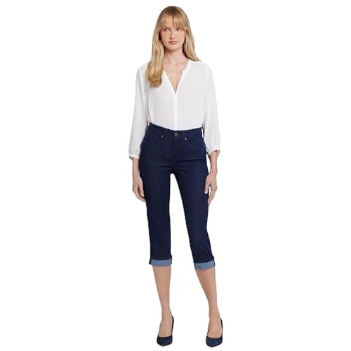 NYDJ Women's Marilyn Straight Cuff Cropped Slimming Jeans, Rinse 1, 8