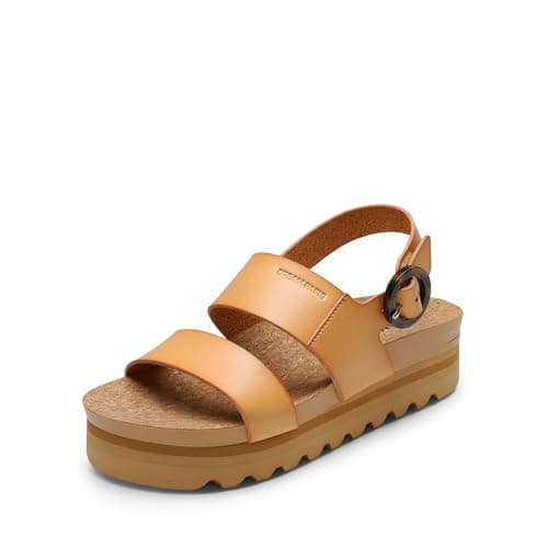DREAM PAIRS Women's Orthopedic Arch Support Platform Sandals Comfortable Cork Insole Low Wedges Sandals Flatform Summer Dress Shoes Cute Buckle Wedges for Beach,Size 6,Natural,DWUMWS2501