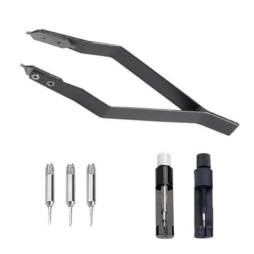 MIJIJHH 6 Pcs Spring Bar Tweezers Set, Watch Spring Bar Tool, Watch Link Removal Kit, for Link Remover, and Pin Pusher for Watch Maintenance and Adjustment