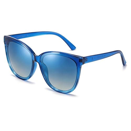 LVIOE Polarized Sunglasses for Women UV400 Protection Oversized Cat Eye Frame Retro Sunglasses for Driving Fishing Outdoor