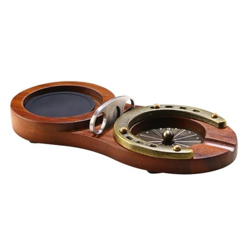 Whiskey and Cigar Set with Solid Wood Ashtray, Includes Cigar Cutter & Waterproof Coaster, Prevents Condensation, Perfect Cigar Ashtray Gift for Home Office & Men