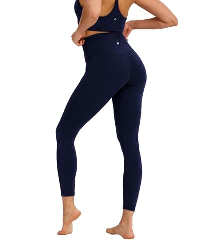 MXYMXY 25" High Waist Yoga Pants for Women – Quick Dry Sculpting Leggings Tummy Control Squat Proof Hidden Pocket for Running True Navy
