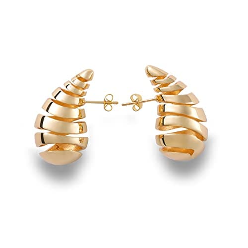 Apsvo Chunky Earrings for Women, 14K Gold Plated Lightweight Drop Dangle Teardrop Waterdrop Earrings Trendy Fashion Hypoallergenic Jewelry