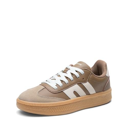 DREAM PAIRS Women's Tennis Sneakers Walking Casual Lace-Up Footwear Comfortable Fashion Sneakers Shoes,Size 9.5,Brown,DWUMFN2546