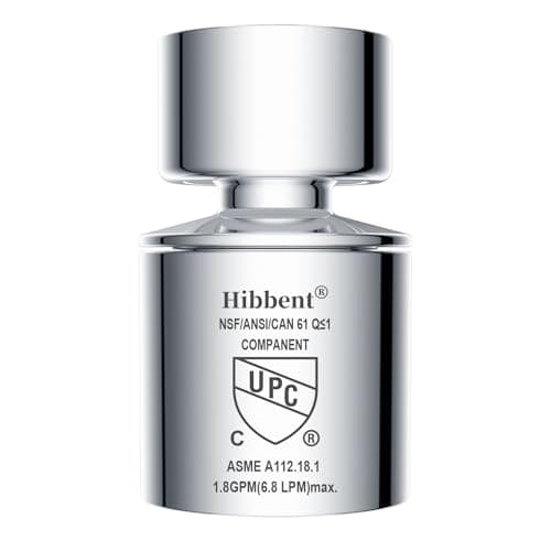 Hibbent NSF/ANSI/CAN 61 Certified Faucet Aerator, CUPC Certification 360° Swivel Kitchen Sink Aerator, Dual-function Sprayer Faucet Head, Faucet Replacement Part 55/64 Inch Female Thread - Chrome