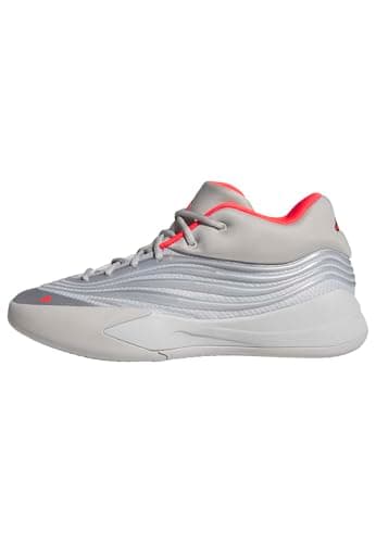 adidas Unisex-Adult Dame X Basketball, Silver Metallic/Grey/Lucid Red, 4
