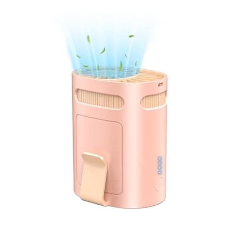 Belt Fan Clip on Waist Portable Cooling Fan-Individual Personal Noiseless Cooler Under Clothes Tshirt Hip Pants Back,Summer Hot Flashes Wear around Your Neck for Adult Outside Walking Working Pink