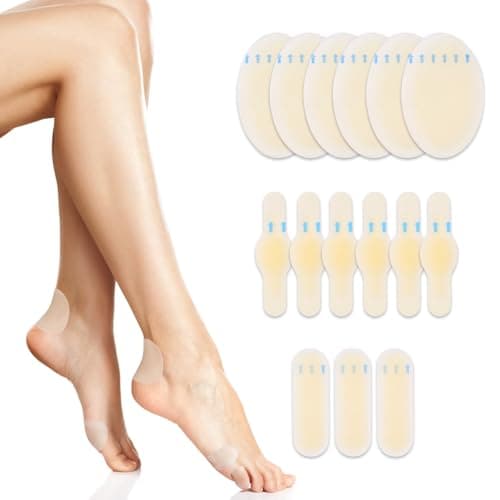 BLHLA 15ct Gel Blister Bandages for Feet, Toes, Heel Blister Prevention & Recovery, Waterproof and Strong Adhesion Hydrocolloid Bandages, Blister Pads, Bandaids, Cushions, Patches