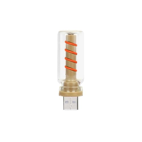 Norkmdi Car USB Light, Portable Mini Retro Touch Dimmable Plug-in Vehicle Atmosphere Lamp, Vintage Automotive Interior Glass Bottle LED Bulb Night Lights, Universal for Most Vehicles (Red)