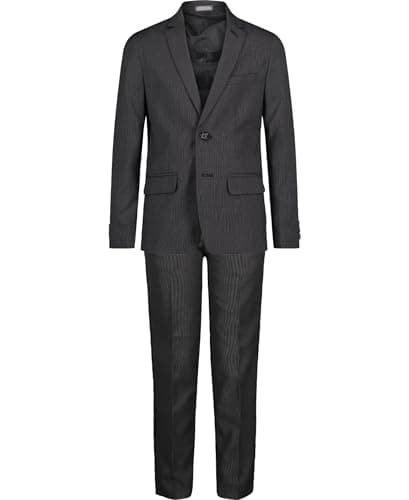 Van Heusen Boys' Big 2-Piece Formal Suit Set, Mini Black, 12 Husky