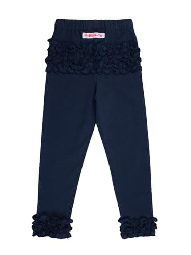 RuffleButts Baby-Toddler-Girls Ruffle Leggings - Soft Knit Ankle Length Leggings