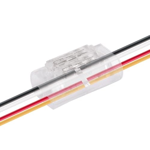 Brightfour Wire Splice Connectors, Small Wire Connectors, Transparent No Wire Stripping Low Voltage and High Voltage Wire Connectors for 20-22 AWG Wires, 4 Conductors 12 Pack