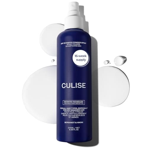 CULISE Korean Dry Shampoo Powder Spray - Non Aerosol - Instantly Absorbs Oil, Dirt, Refreshes Scalp & Roots - Rice Starch & Probiotics for Oily Dark, Blonde, Brown, Color Treated Hair - 16-Week Supply