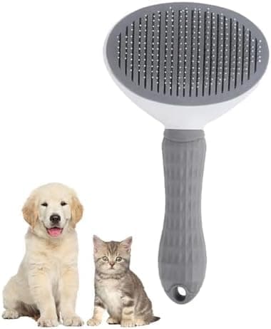Self-Cleaning Slicker Brush for Dogs, Cats and Small Pets – Grooming Tool for Shedding, Detangling, and Massaging Fur – Suitable for Long or Short Hair
