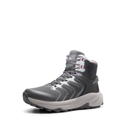 NORTIV 8 Women's Hiking Boots Waterproof with Arch Support Sneakers Walking Outdoor Comfortable Lightweight Boot Echo Mid,Size 7,Dark Grey,NWUMHB2502