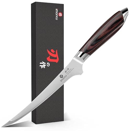 imarku 8 Inch Fillet Knife, Razor Sharp Boning Knife with Japanese High Carbon Stainless Steel, Professional Filet Knives for Precision Meat Cutting Deboning Fish Fillting, Ergonomic Pakkawood Handle