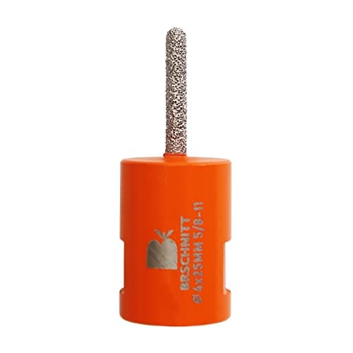 BRSCHNITT Diamond Mortar Raking Bit, 4/25 Inch x 1 Inch Router With 5/8-11 Thread for Tuck Pointing, Granite, Marble, Concrete, Masonry, Stone Removals (4x25mm)
