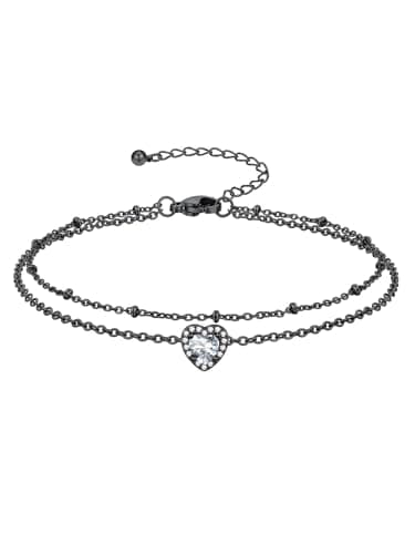 Richsteel Anklet Bracelets for Women Waterproof, Stainless Steel Heart Birthstone Charm Dainty Layer Anklets for Women Trendy, Simple Chain Anklets Gifts for Women