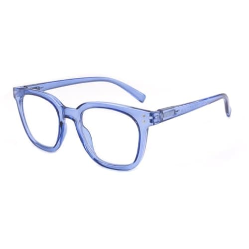 firstsense Reading Glasses for Men Women Blue Light Blocking with Spring Hinge, Blocking Readers Anti UV Ray Filter Eyeglasses, Square Computer Reader Glasses, Blue, +2.5