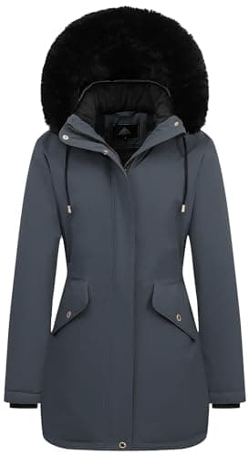 MOERDENG Women's Long Winter Down Coat Thicken Fleece Lined Puffer Jacket