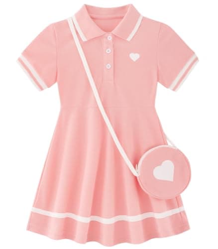 Move Dance Little Girls Sporty Dress 3T 4T Coral Pink Sundress with Bag