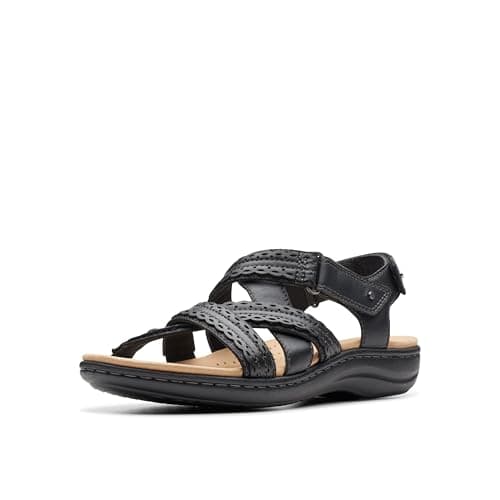 Clarks Collection Women's Laurieann Rena Flat Sandal, Black Combi, 11 Medium US