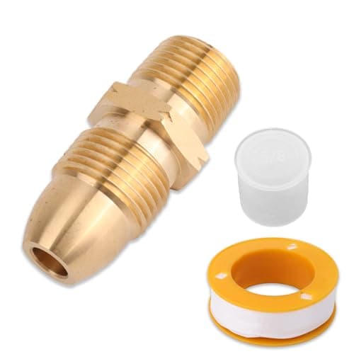 Penitue Propane Tank 1/2 Inch Adapter, Brass Adapter Male POL to 1/2in Male Pipe Thread Propane Hose Tank Connection Accessory