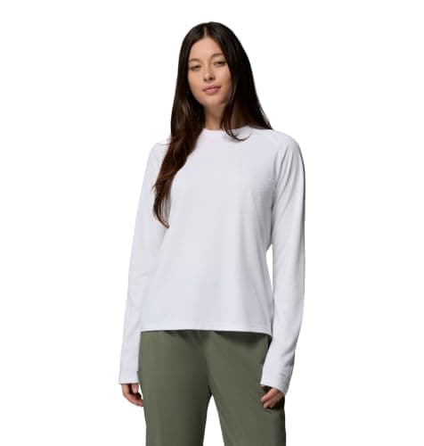 Columbia Women's PFG Solar Stream Long Sleeve Sun Protection Shirt, White, Large
