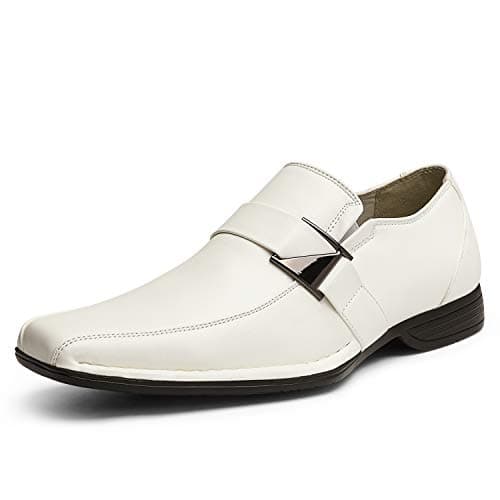 Bruno Marc Men's Classic Slip-on Dress Loafers Shoes,Size 7.5,White,Giorgio-3