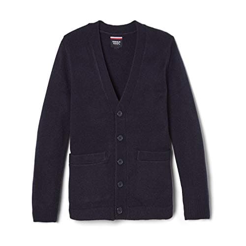 French Toast Boys' Anti-Pill V-Neck Cardigan Sweater, Navy, 4T