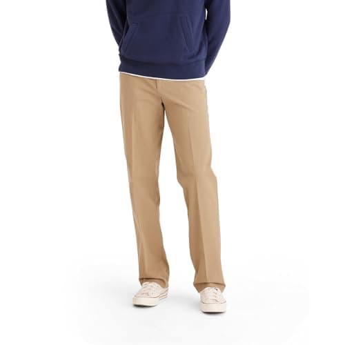 Dockers Men's Classic Fit Workday Smart 360 Flex Pants (Standard and Big & Tall), New British Khaki, 34W x 34L