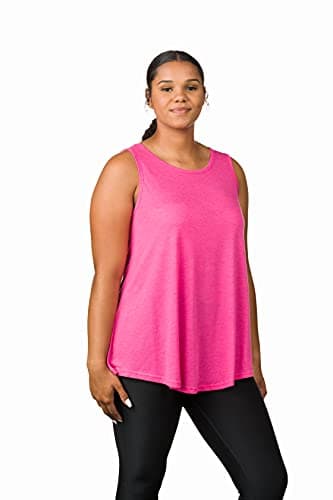 Epic MMA Gear Women’s Long Flowy Sleeveless Tunic Tank Top – Loose Fit, Full Coverage, Plus Size (Pink, Medium)