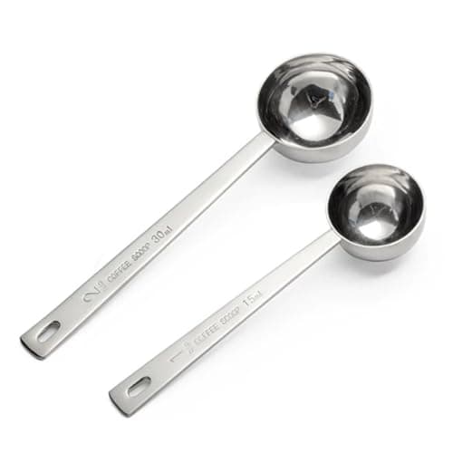 Stainless Steel Coffee Scoop, 2 MeaTablespoon suring Spoon for Ground Coffee & Tea,Protein Powde Long Handle Design for Easy Scooping