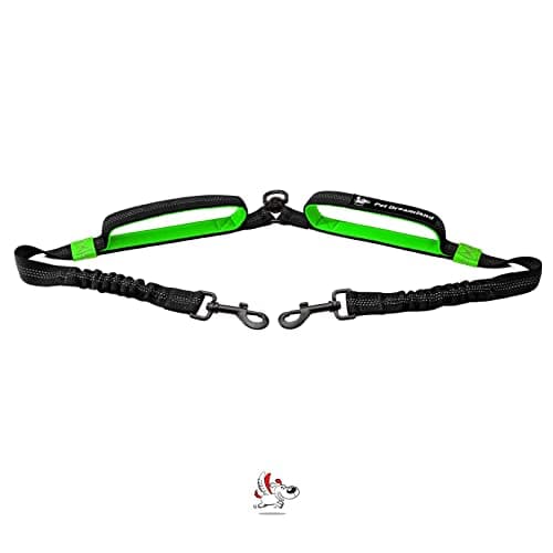 Pet Dreamland Exquisite Double Dog Coupler No Tangle Swivel for Two Medium Dogs. Premium Quality Attachment for Easy Dog Walking. You Will Absolutely Love This Amazing Gear (Black & Green)