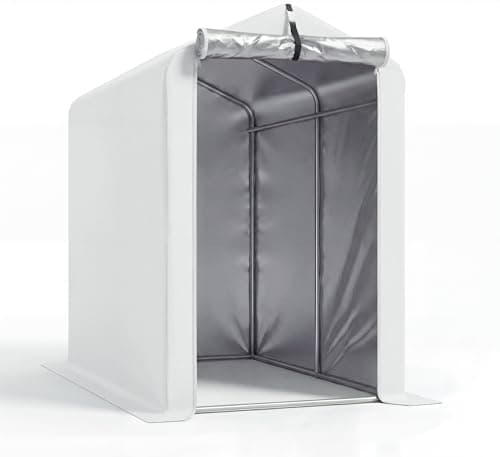 Flamaker Bike Tent Outdoor Storage Shed, Sliver Coated 420D Oxford Fabric 4000PU (Sliver, 3’ W x 6’ D x 5’ H)