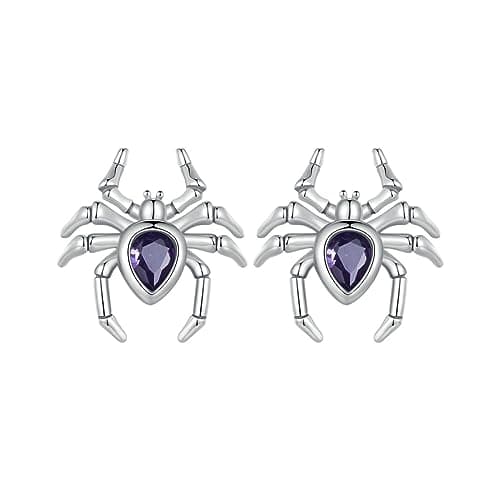 BISAER Hypoallergenic 925 Sterling Silver Post Dainty Stud Earrings for Women, Cute Clover Spider Butterfly Earrings for Sensitive Ears Women Jewelry Gifts