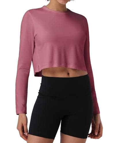 Pioneer Camp Long Sleeve Crop Tops for Women Cropped Workout Bamboo Viscose Shirts Loose Athletic Gym Yoga Running T-Shirts