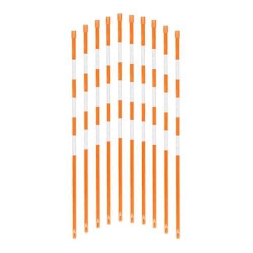 FiberMarker Snow Markers 60-Inch, 1/4-Inch Diameter Reflective Snow Poles 50pack, Orange Hollow with 3pc 7" Reflective Tapes