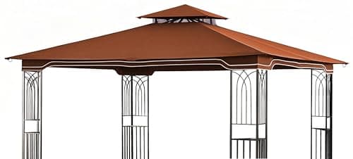 SCOCANOPY Replacement Gazebo Canopy Compatible with 10 x 12 Regency II Patio Gazebo Model L-GZ798PST,A101004104,A101004105,(Rust Red)