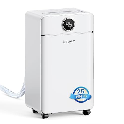 CHIVALZ 25 Pints Dehumidifier for Basement up to 1500 Sq.Ft, Dehumidifier for Home, Bedroom, with Drain Hose, 3 Modes, Auto Defrost, 24H Timer, 42dB Quiet Smart Humidity Control, Child Lock, 1 Pack