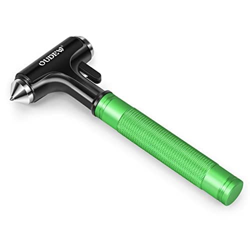 OUDEW Car Safety Hammer, Car Glass Breaker with Seat Belt Cutter, Automotive Escape Tool, Metal Window Breaker, Emergecy Safety Hammer for Auto Accidents(Green)